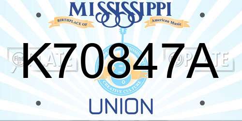 K70847A Mississippi License Plate