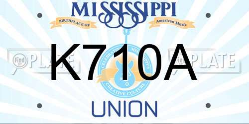 K710A Mississippi License Plate