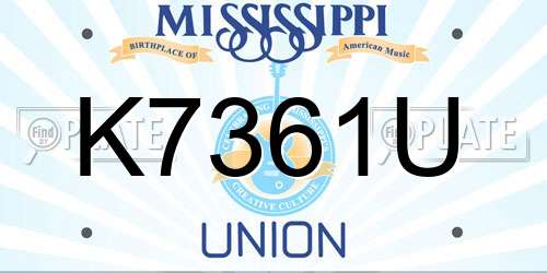 K7361U Mississippi License Plate