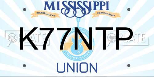 K77NTP Mississippi License Plate