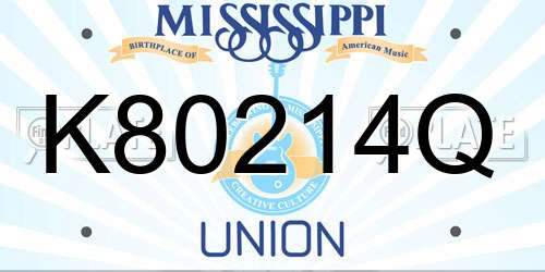 K80214Q Mississippi License Plate