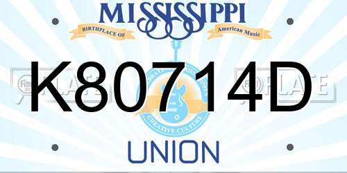 K80714D Mississippi License Plate