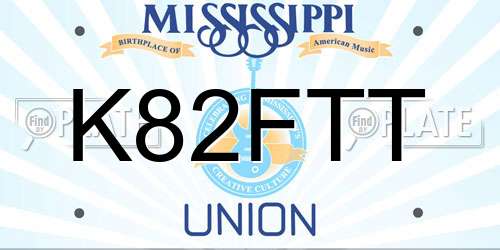 K82FTT Mississippi License Plate