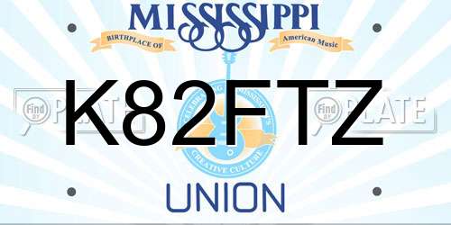 K82FTZ Mississippi License Plate