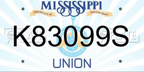 K83099S Mississippi License Plate