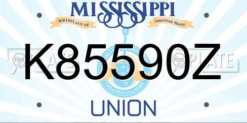 K85590Z Mississippi License Plate