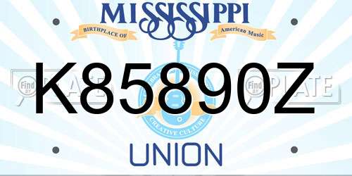K85890Z Mississippi License Plate