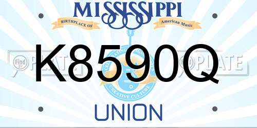 K8590Q Mississippi License Plate