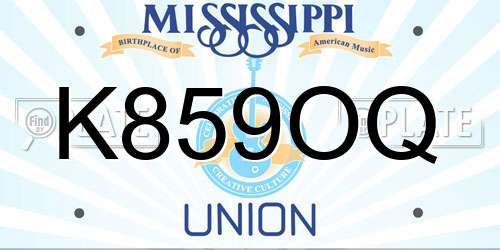 K859OQ Mississippi License Plate