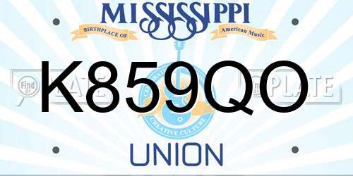 K859QO Mississippi License Plate