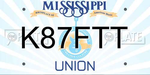 K87FTT Mississippi License Plate