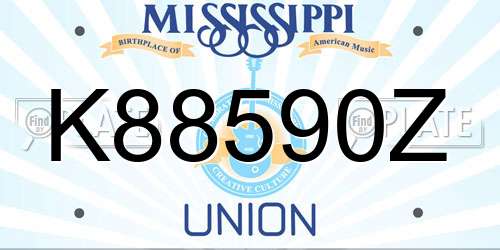 K88590Z Mississippi License Plate