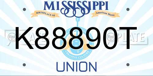K88890T Mississippi License Plate
