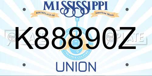 K88890Z Mississippi License Plate