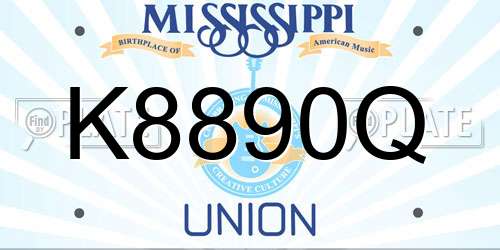 K8890Q Mississippi License Plate