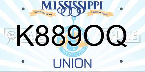 K889OQ Mississippi License Plate