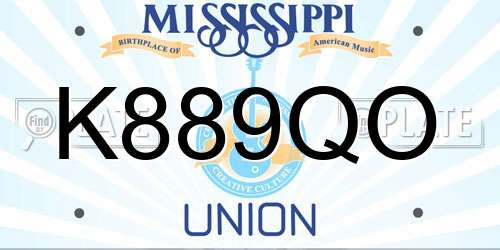 K889QO Mississippi License Plate