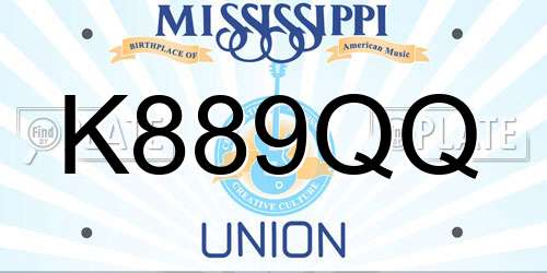 K889QQ Mississippi License Plate
