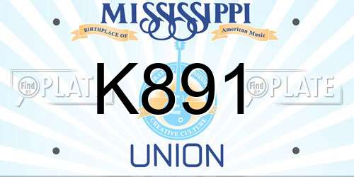 K891 Mississippi License Plate