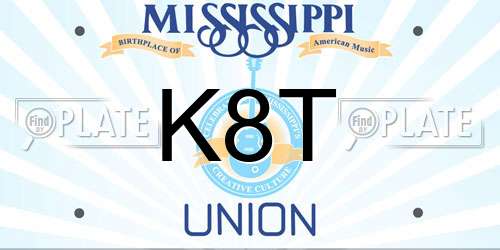 K8T Mississippi License Plate