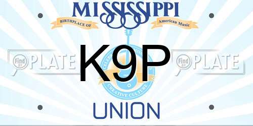 K9P Mississippi License Plate