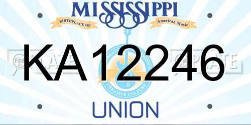 KA12246 Mississippi License Plate