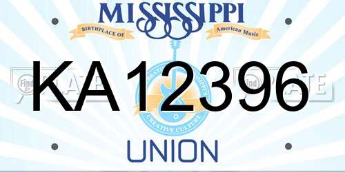 KA12396 Mississippi License Plate