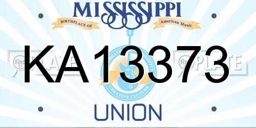 KA13373 Mississippi License Plate