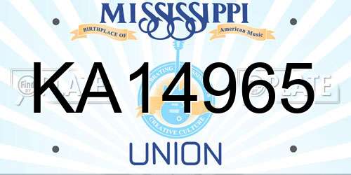 KA14965 Mississippi License Plate