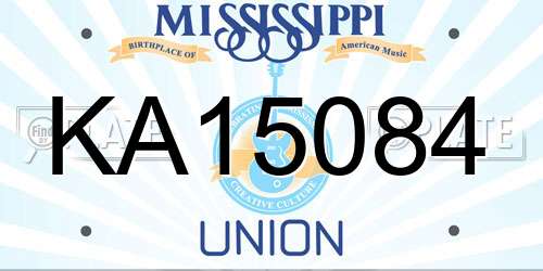 KA15084 Mississippi License Plate