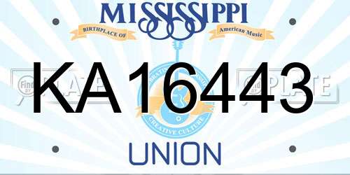 KA16443 Mississippi License Plate
