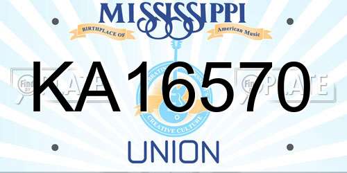 KA16570 Mississippi License Plate