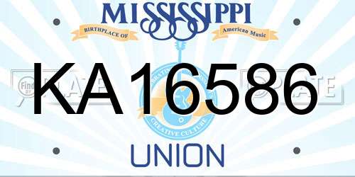KA16586 Mississippi License Plate