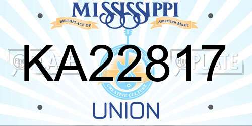 KA22817 Mississippi License Plate