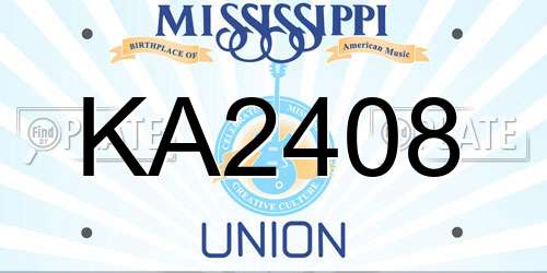 KA2408 Mississippi License Plate