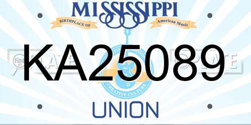 KA25089 Mississippi License Plate