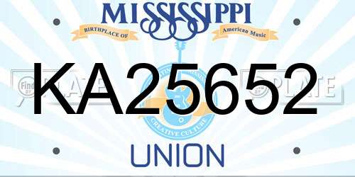 KA25652 Mississippi License Plate