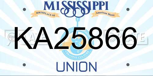 KA25866 Mississippi License Plate