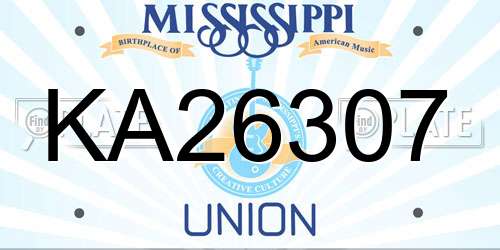 KA26307 Mississippi License Plate