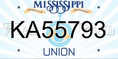 KA55793 Mississippi License Plate