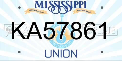 KA57861 Mississippi License Plate