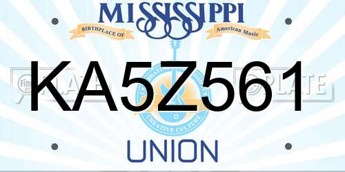 KA5Z561 Mississippi License Plate
