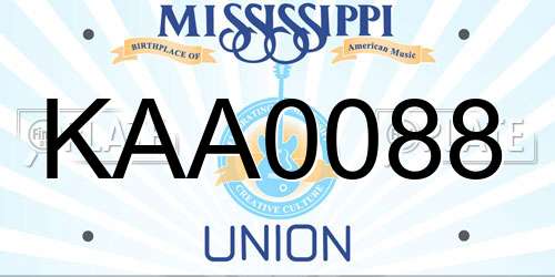 KAA0088 Mississippi License Plate