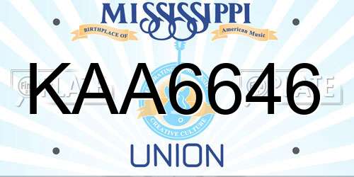 KAA6646 Mississippi License Plate