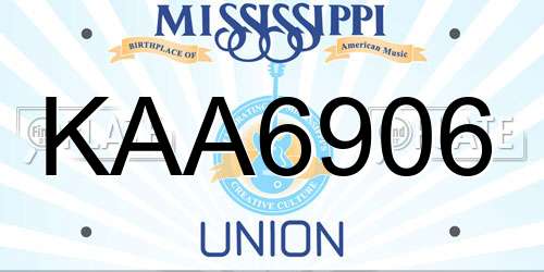 KAA6906 Mississippi License Plate