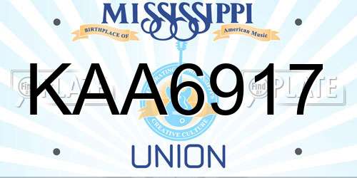 KAA6917 Mississippi License Plate