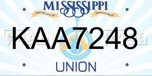 KAA7248 Mississippi License Plate