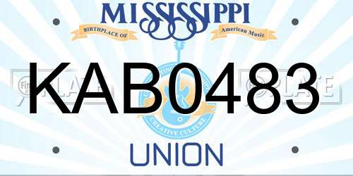 KAB0483 Mississippi License Plate