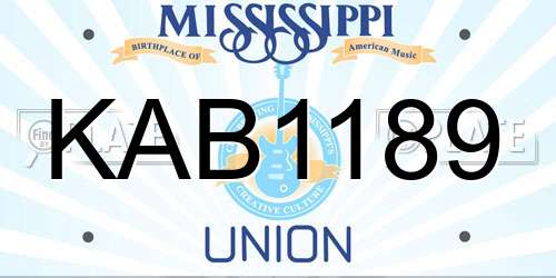 KAB1189 Mississippi License Plate
