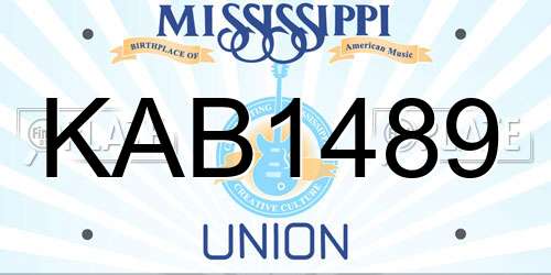 KAB1489 Mississippi License Plate